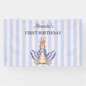 ピーターうさぎの1歳誕生日バナーをカスタマイズ 横断幕 (横)