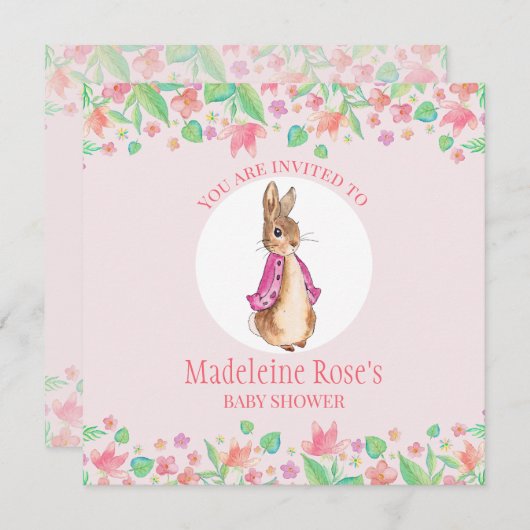 ピーターうさぎをカスタマイズしよう ご招待します 招待状 (正面/裏面)