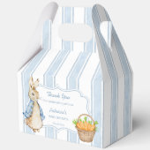 ピーターうさぎダスティ青いストライプの赤ちゃんシャワー好き フェイバーボックス (正面)