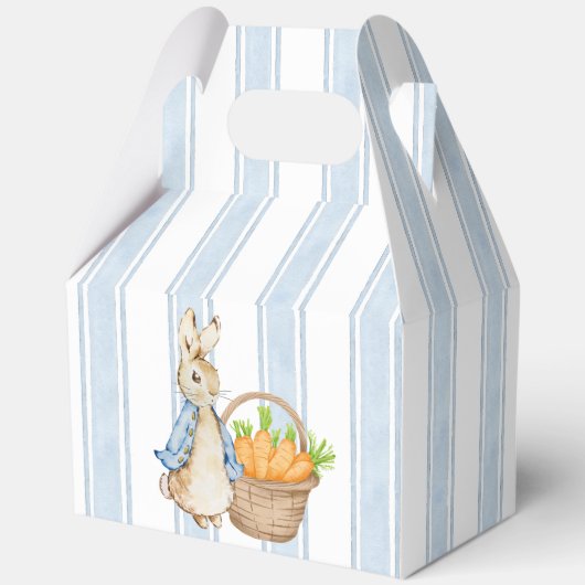 ピーターうさぎダスティ青いストライプの赤ちゃんシャワー好き フェイバーボックス (裏面)