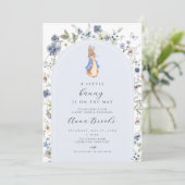 ピーターうさぎフローラボーイベビーシャワー招待状 招待状 (スタンド正面)