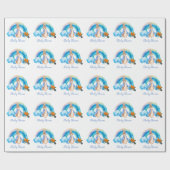 ピーターうさぎレインボーニンジン男の子ベイビーシャワー ラッピングペーパー (フラット)