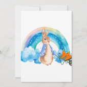 ピーターうさぎレインボーニンジン男の子ベイビーシャワー 招待状 (裏面)