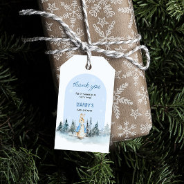 ピーターうさぎ冬のアーチベイビーシャワーありがとう ギフトタグ