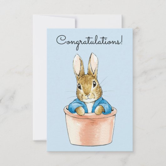 ピーターうさぎ座るポット カード (正面)