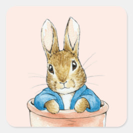ピーターうさぎ座るポット スクエアシール