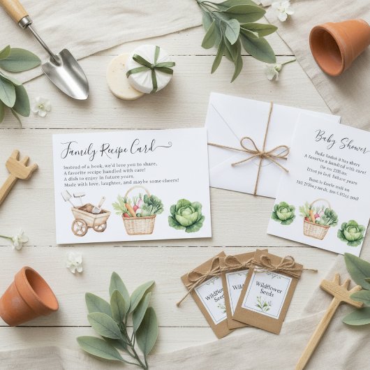 ピーターうさぎ男の子ベイビーシャワーファミリーレシピカード エンクロージャーカード