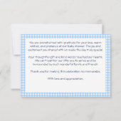 ピーターうさぎ男の赤ちゃんの赤ちゃんシャワー サンキューカード (裏面)