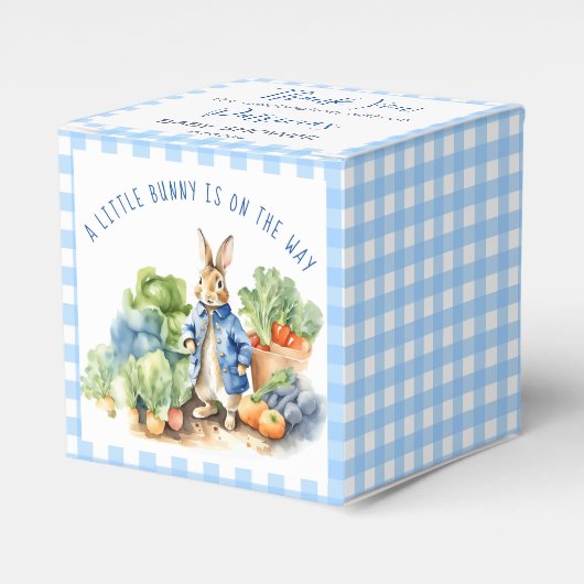ピーターうさぎ男の赤ちゃんの赤ちゃんシャワー フェイバーボックス (正面サイド)