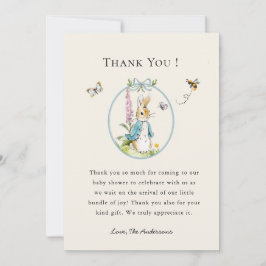 ピーターうさぎ男の赤ちゃんシャワーサンキューカード サンキューカード