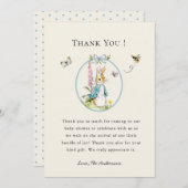 ピーターうさぎ男の赤ちゃんシャワーサンキューカード サンキューカード (正面/裏面)