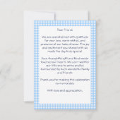 ピーターうさぎ男の赤ちゃんベビーシャワーサンキューカード 招待状 (裏面)