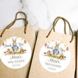 ピーターうさぎ秋の赤感謝していん坊のシャワー ラウンドシール