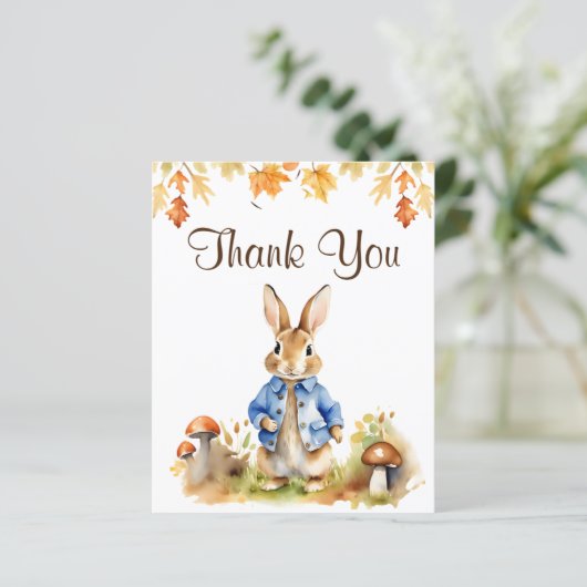 ピーターうさぎ秋ベビーシャワーサンキューカード (スタンド正面)