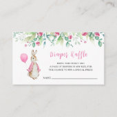 ピーターうさぎ赤ちゃんシャワーおむつラッフルインサートカード エンクロージャーカード (正面)