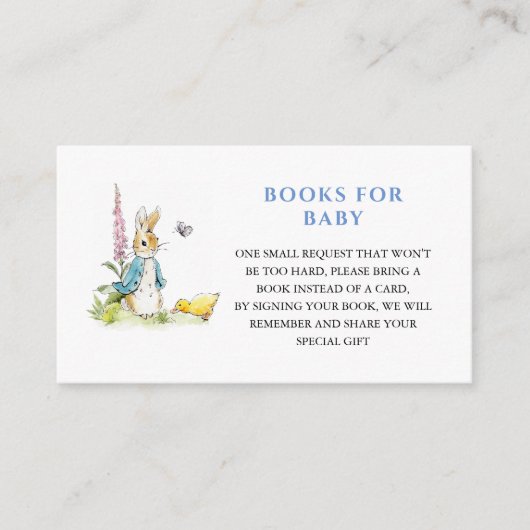 ピーターうさぎ赤ちゃんシャワー予約リクエスト エンクロージャーカード (正面)