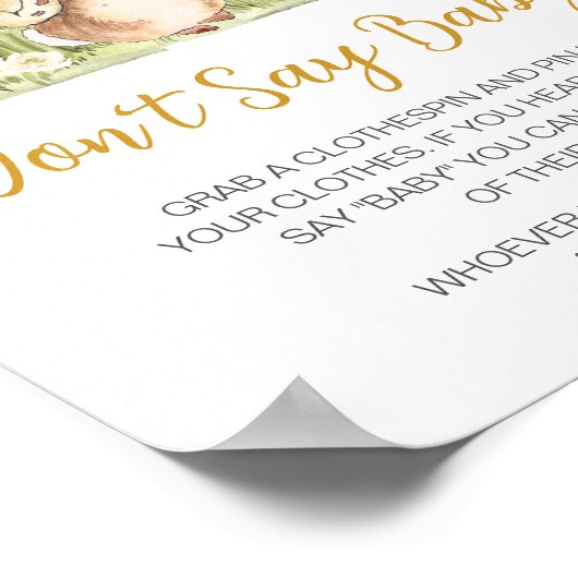 ピーターうさぎ赤ちゃんシャワー言わないベビー ポスター (角)