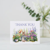 ピーターうさぎ風船庭園ありがとう ポストカード (スタンド正面)