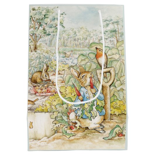 ピーターうさぎ食べのニンジン ミディアムペーパーバッグ (裏面)