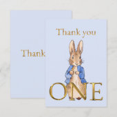 ピーターうさぎ1歳の誕生日 サンキューカード (正面/裏面)