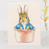 ピーターうさぎ ありがとう カード (黄色い花)