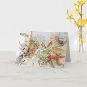 ピーターうさぎ ありがとう カード (黄色い花)