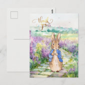 ピーターうさぎ ありがとう ポストカード (正面/裏面)