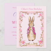 ピーターうさぎ ありがとう 招待状 (正面/裏面)