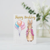 ピーターうさぎ お誕生日おめでとう サンキューカード (スタンド正面)