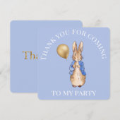 ピーターうさぎ  パーティーに来てくれてありがとう サンキューカード (正面/裏面)