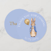 ピーターうさぎ  パーティーに来てくれてありがとう サンキューカード (正面/裏面)