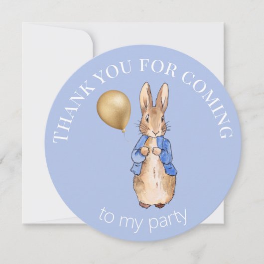 ピーターうさぎ  パーティーに来てくれてありがとう サンキューカード (正面)