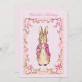 ピーターうさぎ ピンクのジャケット 招待状 (正面/裏面)