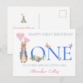 ピーターうさぎ 誕生日 ポストカード (正面/裏面)