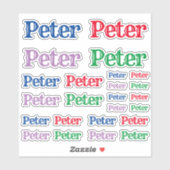 ピーターという名前の大きさの多様性 シール (シート)