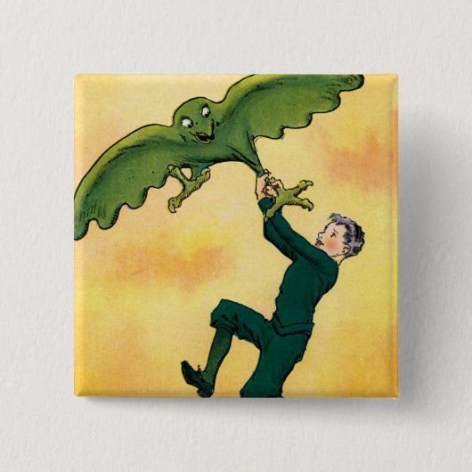 ピーターと鳥のボタン 缶バッジ (正面)