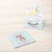 ピーターにウサギの赤ちゃんシャワーをパーソナライズ スクエアペーパーコースター (インサイチュ)