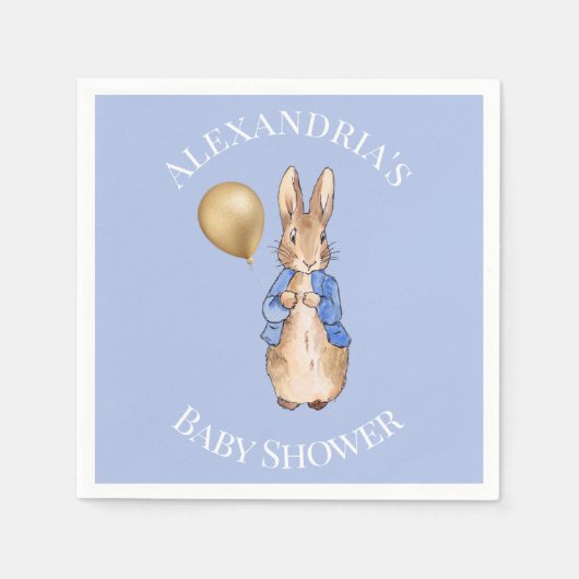 ピーターにウサギの赤ちゃんシャワーをパーソナライズ スタンダードカクテルナプキン (正面)