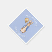 ピーターにウサギの赤ちゃんシャワーをパーソナライズ スタンダードカクテルナプキン (角)