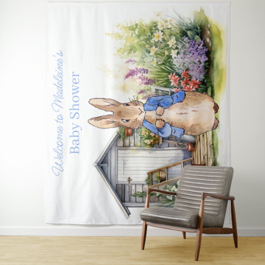 ピーターにウサギの赤ちゃんシャワーをパーソナライズ タペストリー (インサイチュ)