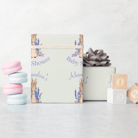 ピーターにウサギの赤ちゃんシャワーをパーソナライズ ラッピングペーパー (ベビーシャワー)