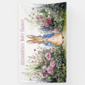 ピーターにウサギの赤ちゃんシャワーをパーソナライズ 横断幕 (縦)