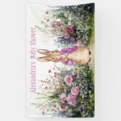 ピーターにウサギの赤ちゃんシャワーをパーソナライズ 横断幕 (縦)