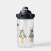 ピーターに名前を付けてウサギをパーソナライズ ウォーターボトル (背面)