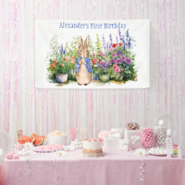 ピーターに庭でウサギを見せよう 横断幕