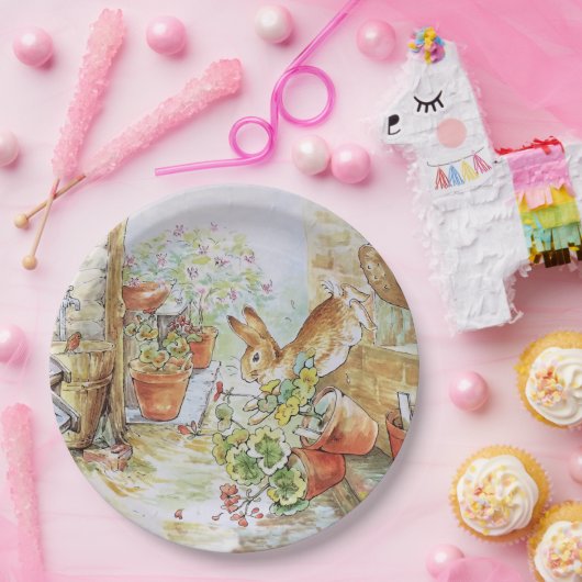 ピーターのうさぎが庭で転がり落ちた小屋 ペーパープレート (パーティー)