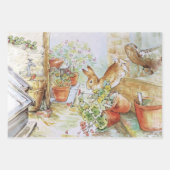 ピーターのうさぎが庭で転がり落ちた小屋 ラッピングペーパーシート (正面)