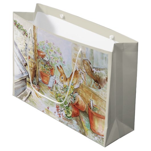 ピーターのうさぎが庭で転がり落ちた小屋 ラージペーパーバッグ (正面アングル)