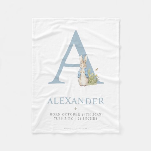 ピーターのウサギ|のパーソナライズな手紙A フリースブランケット (正面)