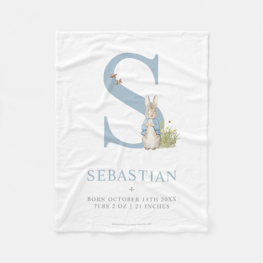 ピーターのウサギ|のパーソナライズな手紙S フリースブランケット (正面)